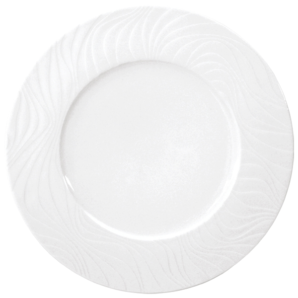 Prato marcador, branco, 33 cm (Linha Waves)