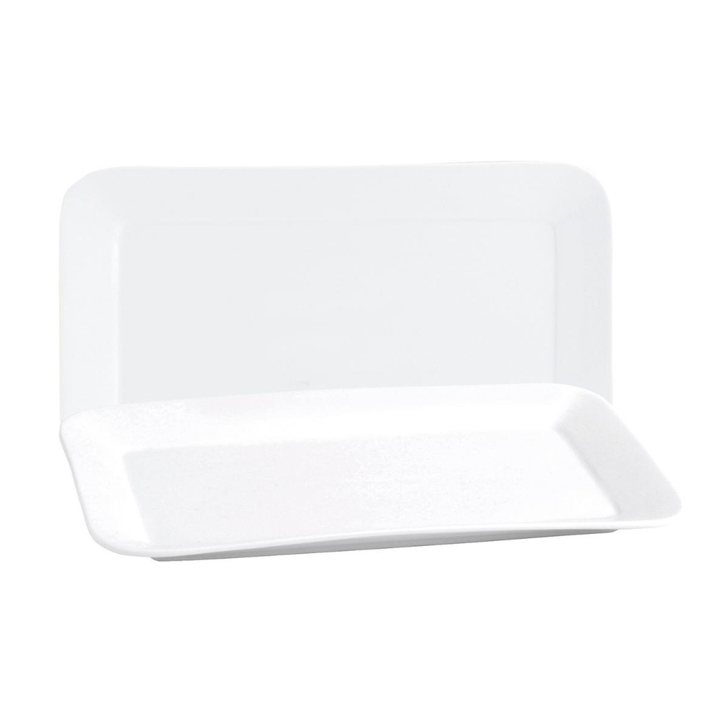 Bandeja retangular 25,9x15cm em porcelana, Linha BASIC - QUID