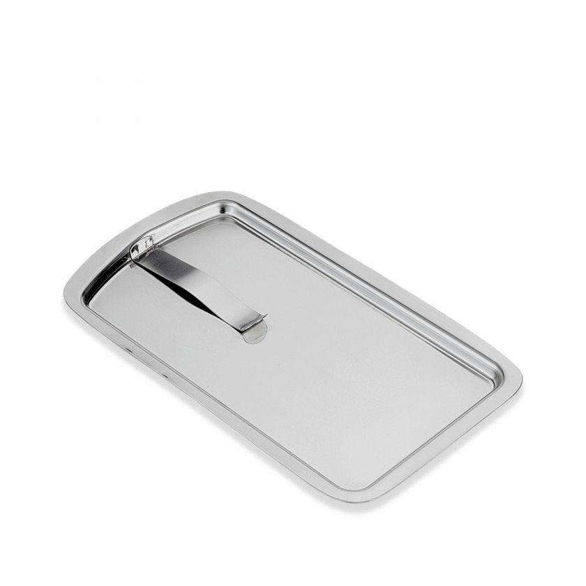 Bandeja Porta Conta Inox com Pinça 21,5x12,3cm