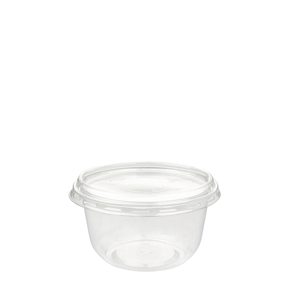 Taça de sobremesa em PC com tampa 230 ml + TP, Ecovalor incluído, caixa 1000 unidades