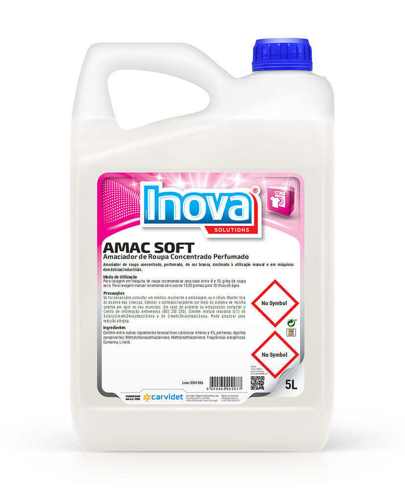 AMAC SOFT, 5 litros: Amaciador de roupa concentrado maquina de lavar roupa I INOVA