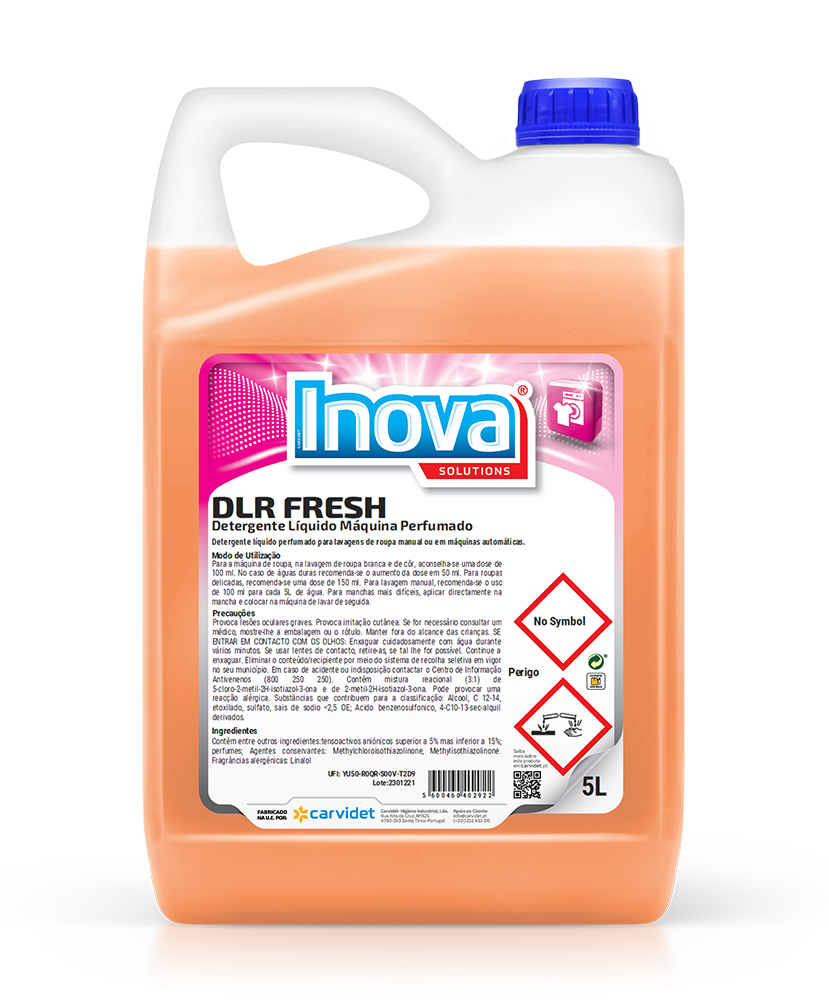 DLR FRESH, 5 litros: Detergente liquido perfumado máquina de lavar roupa I INOVA