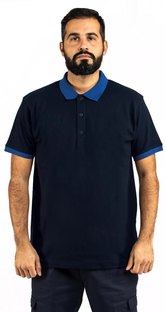 Polo Bicolor, 80% Algodão 20% Poliester, 210/220 gr