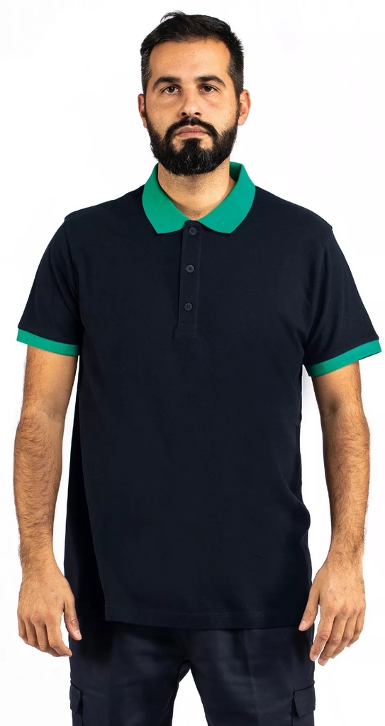 Polo Bicolor, 80% Algodão 20% Poliester, 210/220 gr