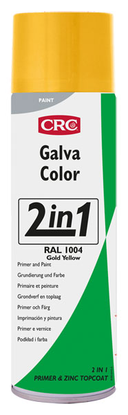 GALVACOLOR RAL1004 500ML: Primário de fosfato de zinco 2 em 1 e tinta semibrilhante (ouro amarela) I CRC