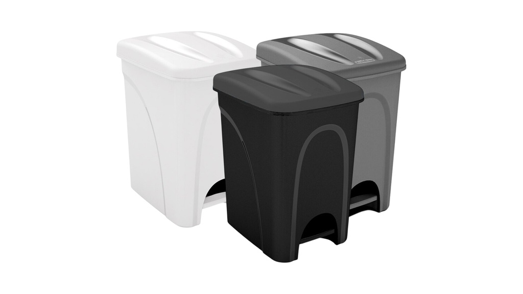 Papeleira com pedal e tampa I preto I 300x195x355mm I 10 litros
