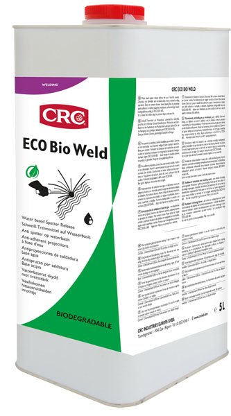 Eco Bio Weld 5Lt: Antisalpicos à base de àgua permite a realização de operações pós-soldadura I CRC
