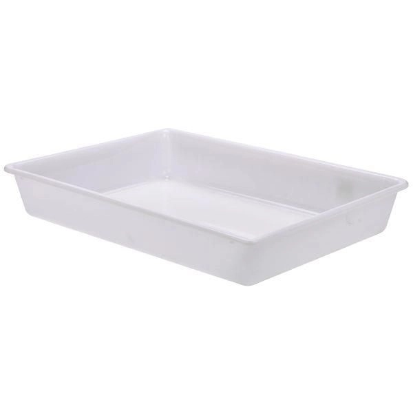 Tabuleiro alimentar branco em polietileno I 53,5x38,5x8,5cm I 12 litros I DENOX