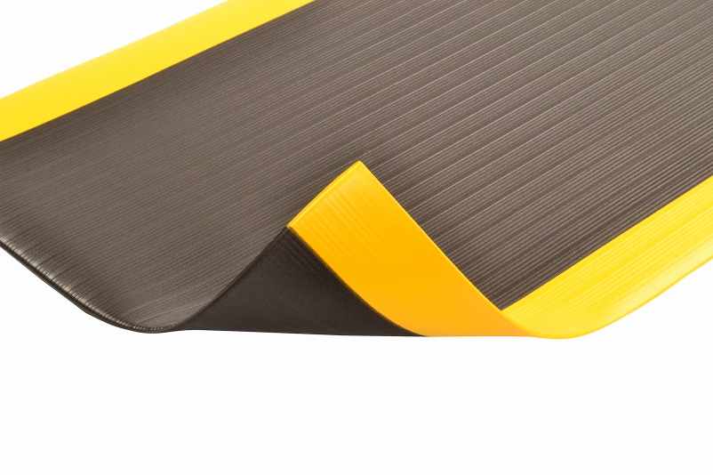 Tapete antifadiga I Cor: amarelo e preto I Dimensão: rolo 91 cm x 18,3 m I NOTRAX
