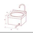 Lava mãos em inox de joelho com misturadora I Modelo: PL40QF250
