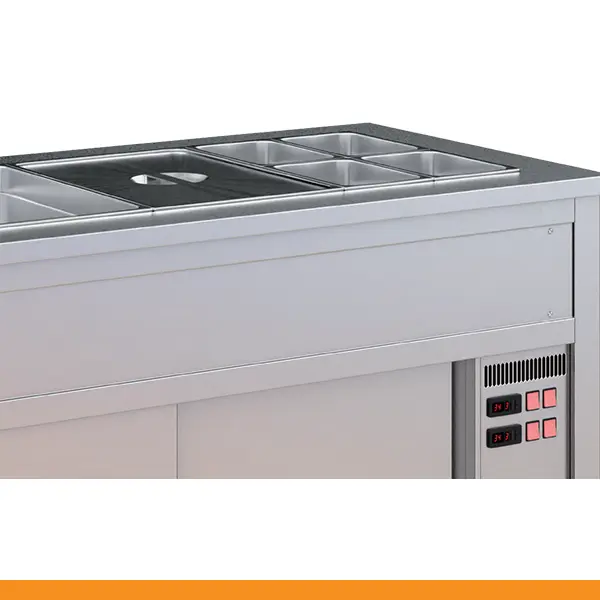 Banho maria com estufa em inox ACTIMAC 4 GN I Modelo: BM7ET1500