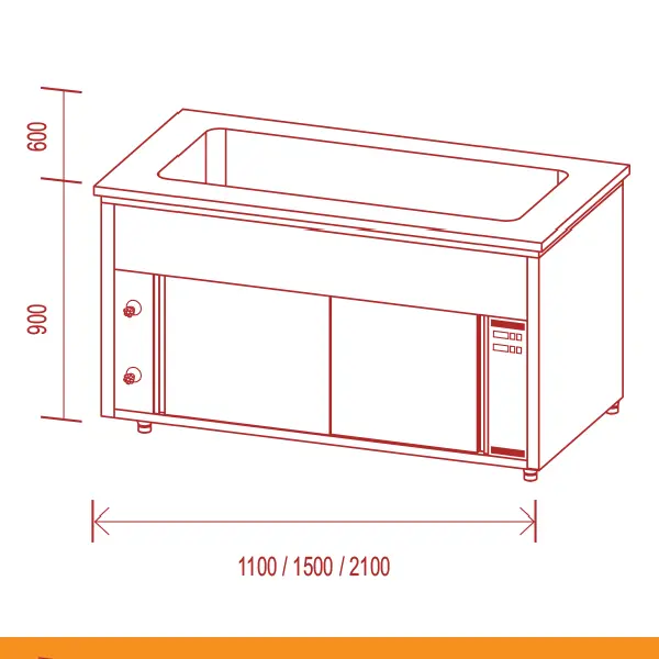 Banho maria com estufa em inox ACTIMAC 4 GN I Modelo: BM7ET1500
