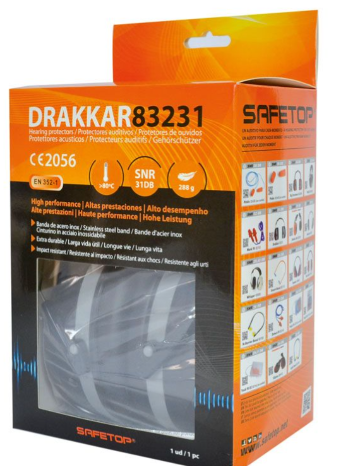 Protetor auditivo c/dupla camada 1 unid/20 unid I SNR 34 DB I SAFETOP