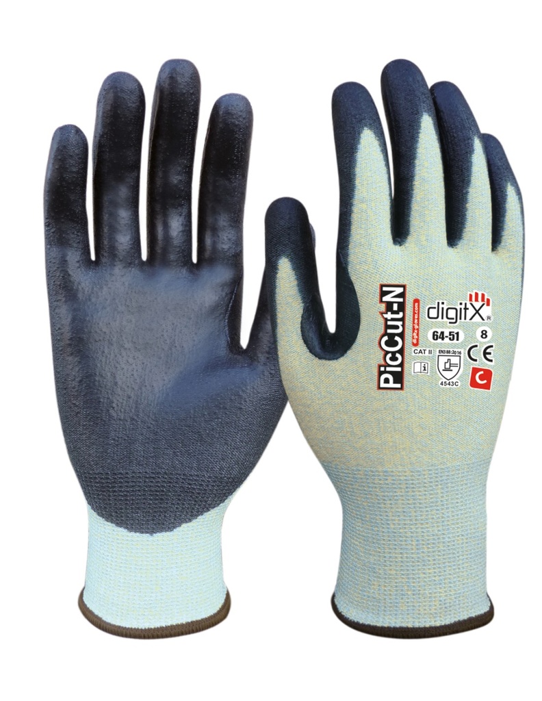 Luva  I pack 12 unid cX 60 pares I modelo: PIC CUT-N I SAFETOP