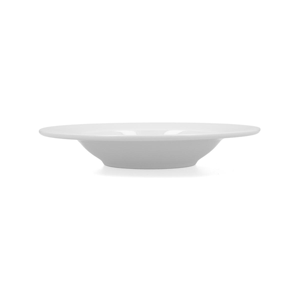 Prato de sobremesa 19 cm em porcelana, Linha GLACIAL Aba larga - BIDASOA