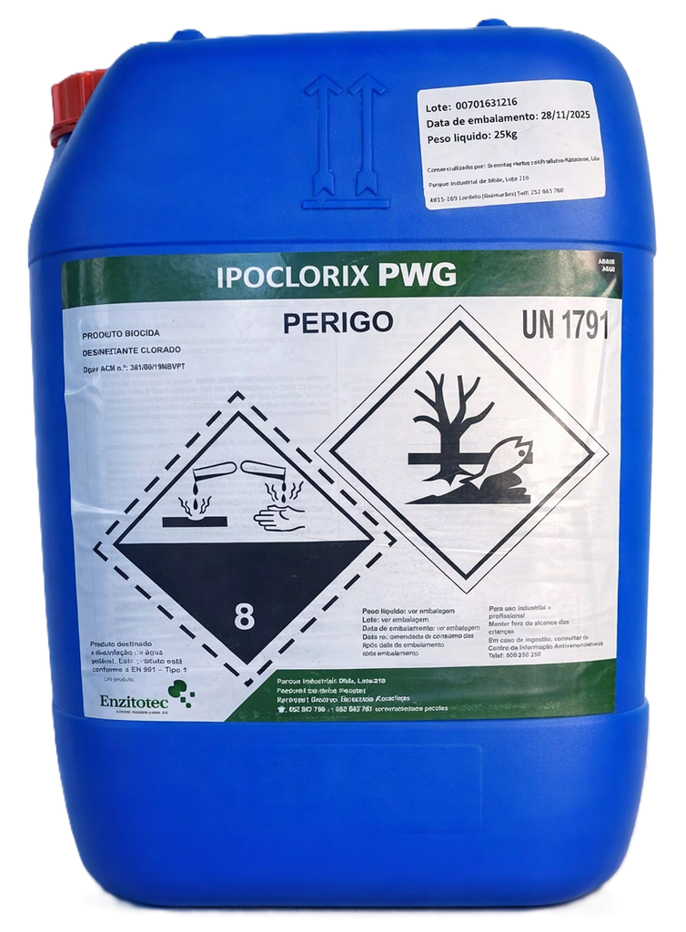 IPOCLORIX PWG, 25 kg: Tratamento de água de consumo humano ou animal I Registo: TP5 I BRENNTAG