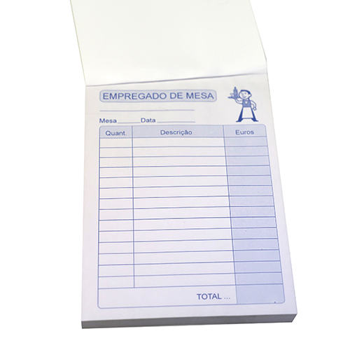 Bloco empregado de mesa auto-copiativo I A6 15x10,5cm