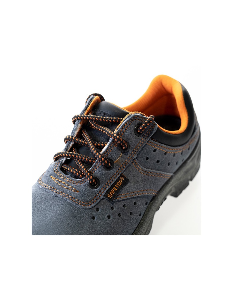 Sapato de segurança, S1P I Modelo: INCIO I Camurça azul arejada I SAFETOP