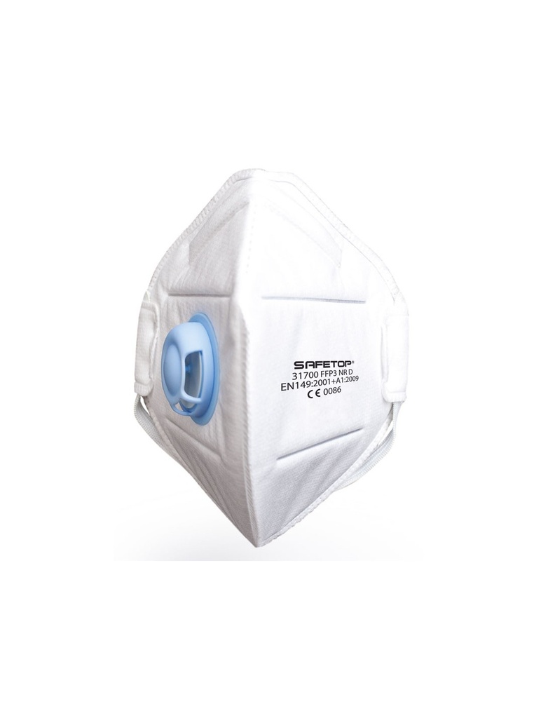 Máscara dobrável vertical  válvula metal free FFP3 I SAFETOP