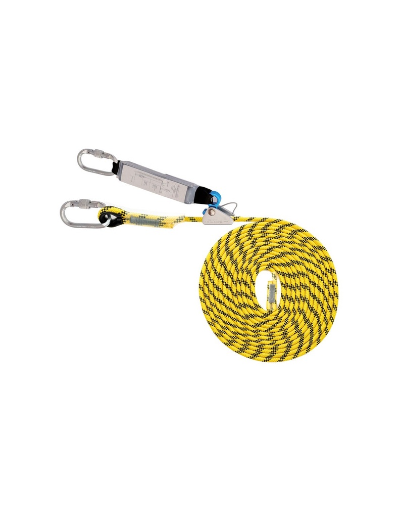 Linha de vida 30 m absorvador + altochut alumínio + mosquetões  I SAFETOP