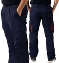 Calças Bicolor T002 para mecânica - Azul Marinho, Vermelho