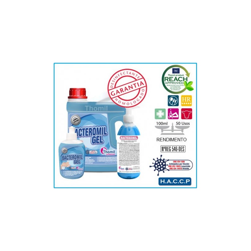 BACTEROMIL GEL, 4 litros: Gel alcoólico desinfetante de mãos sem água I THOMIL