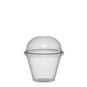 Taça copo em PET com tampa rasa com furo 280 ml + TP, Ecovalor incluído, caixa 800 unidades