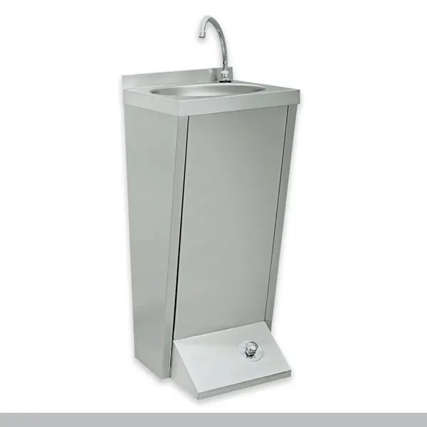 Lava mãos em inox de pedal com misturadora I Modelo: PL40QF900