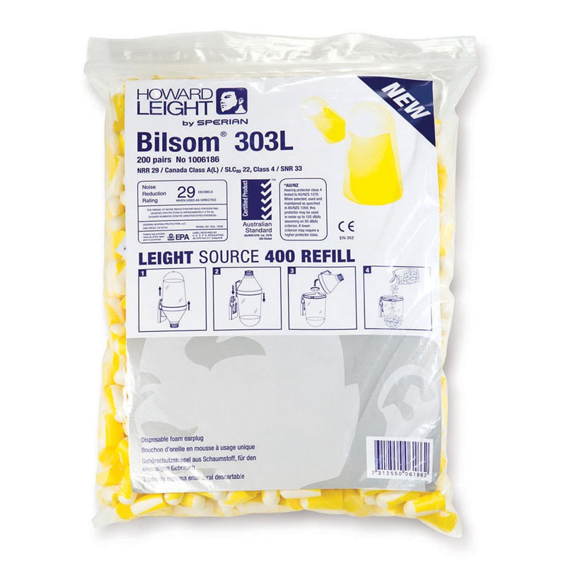 Saco de protetores auditivos I bolsa de 200 pares I I modelo: BILSON I SNR 32 DB I SAFETOP