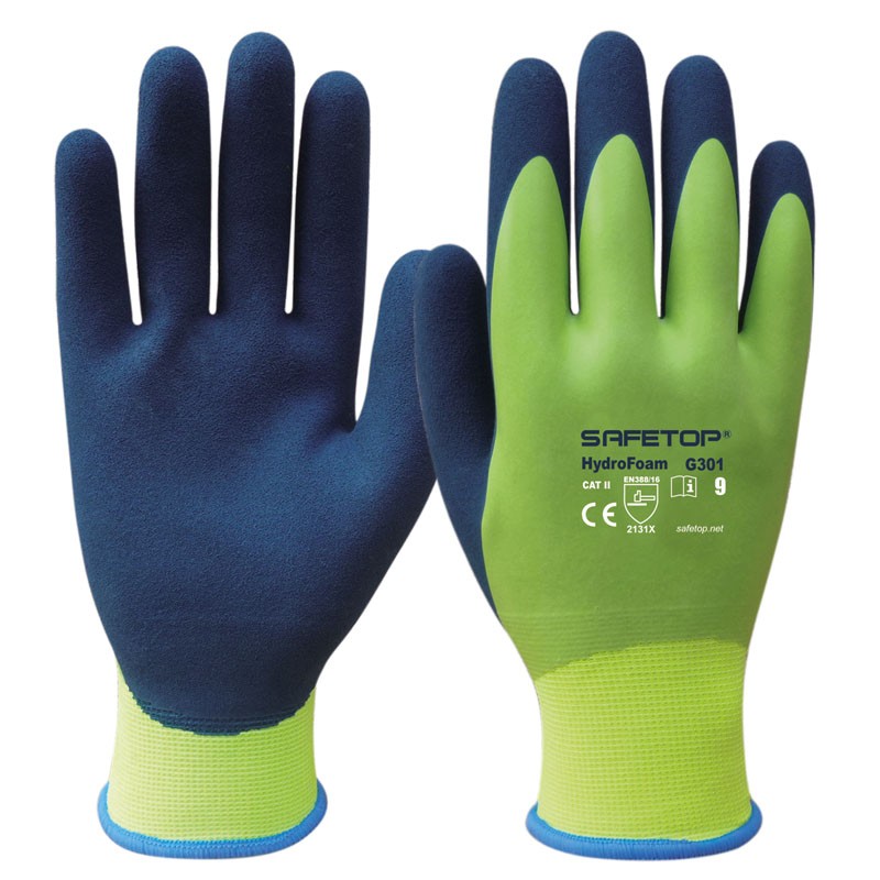 Luva de látex impermiável   I pack 12 unid cx 12 pares I modelo: HIDROFOAM I SAFETOP