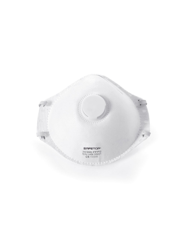Máscara pré-moldada c/válvula refª 30300 FFP2 I pack 12 unid  pares I SAFETOP