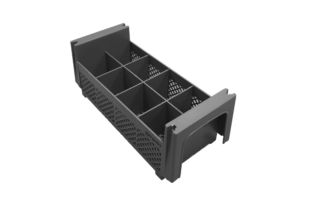 Cesto de 8 compartimentos para lavagem de talheres I medida: 450x184 mm