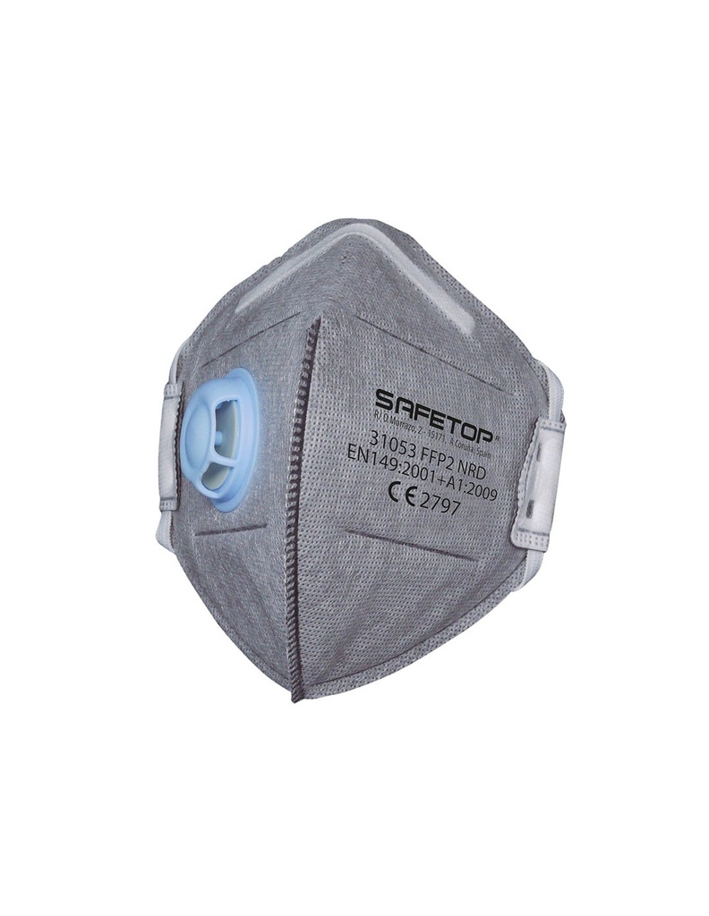 [SAFE15005-31053] Máscara dobrável vertical válvula carvão ativado  FFP2 D I SAFETOP