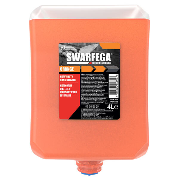 Swarfega® ORANGE, 4 Litros: Pasta abrasiva lava mãos de mãos contra sujidades fortes, com fragrância de laranja e agentes esfoliantes não abrasivos