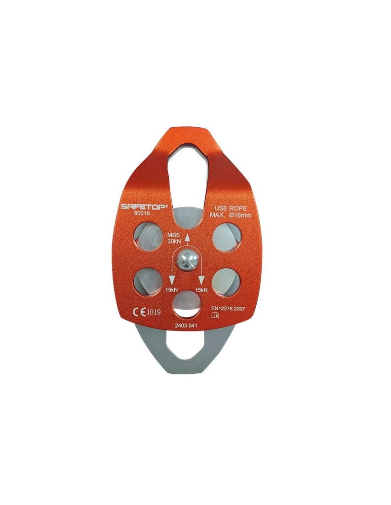 Polia dupla de alumínio p/ cordas de até 16 mm I SAFETOP