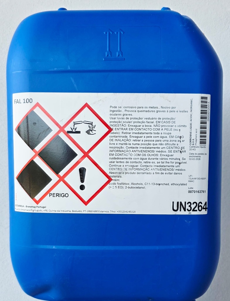 FAL 100, 20 kg: Detergente ácido para desengorduramento e desoxidação ácida sobre metais, especialmente alumínio e ligas metálicas I BRENNTAG (cópia)