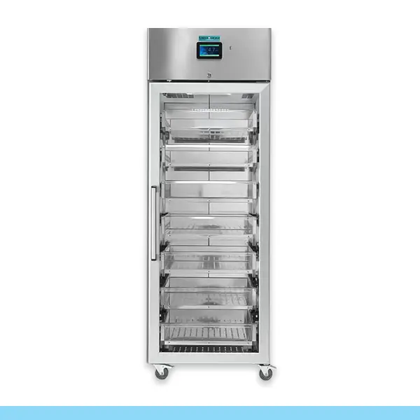 Armário refrigerado médico I Linha Meddom 07 Leonard em inox I Porta com vidro I Temperatura Normal: -2°C / +8°C I Gás R452A