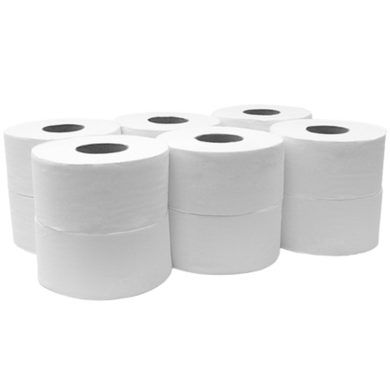 Papel higiénico indústrial - Papel higiénico Jumbo, 2 folhas, 450s, 90 mts, pack 12 rolos