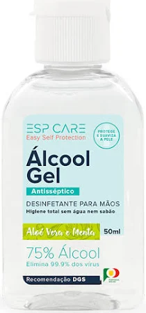 Gel desinfetante de mãos, 50 ml - Álcool Gel com Aloé-Vera