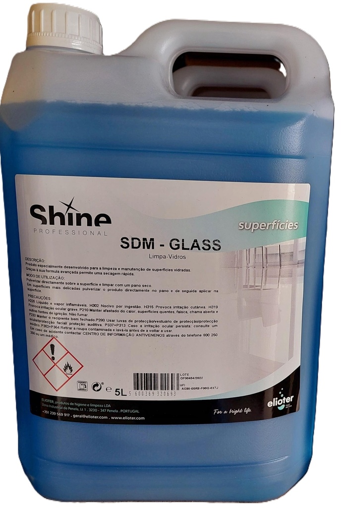 SDM-Glass, 5 litros - Detergente Limpa vidros e Multiusos