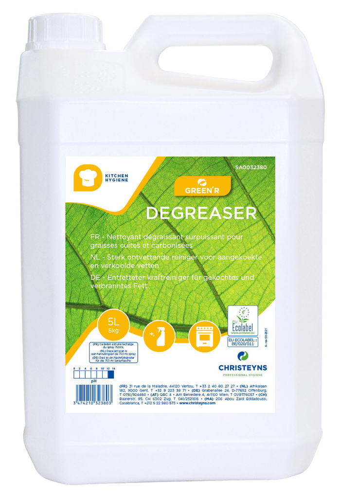 GREEN'R DEGREASER, 5 litros: Desengordurante ecológico para fornos, placas. grill e exaustores