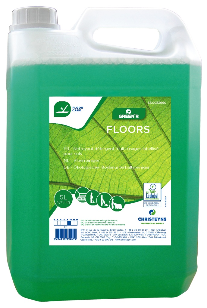 GREEN'R FLOORS, 5 litros: Detergente multiusos ecológico adequado para pisos encerados