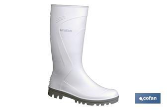 Bota de Borracha PVC Cano Alto - Branca