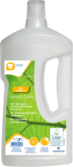 GREEN'R HAND DISH, 1 litro: Detergente ecológico para lavagem manual da loiça. (cópia)