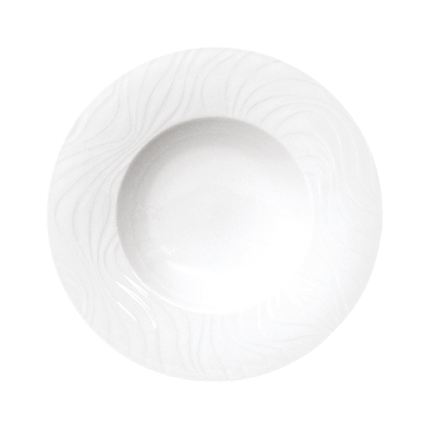Prato de sopa, branco, 23 cm, Linha Waves I SPAL