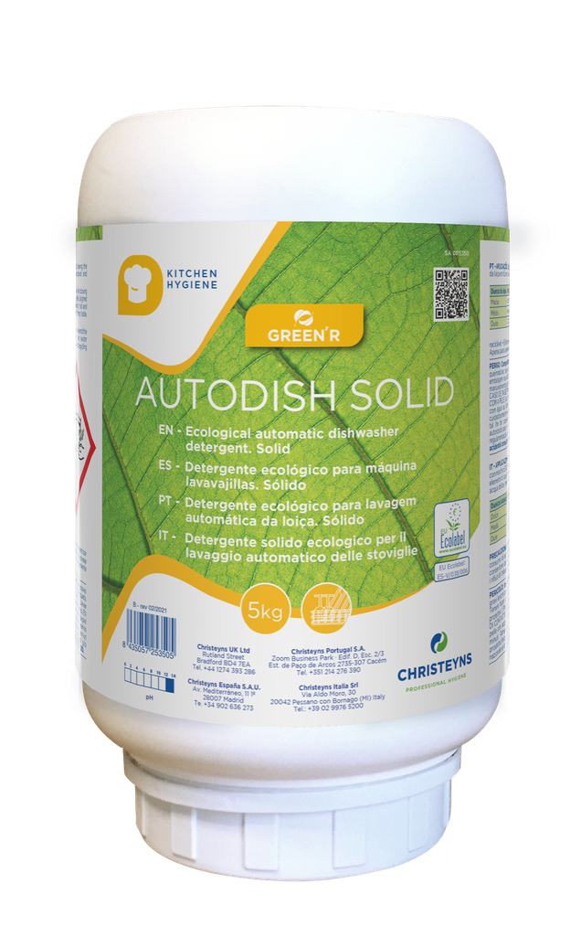 GREEN’R AUTODISH SOLID, 5 kg: Detergente sólido para lavagem automática de loiça.