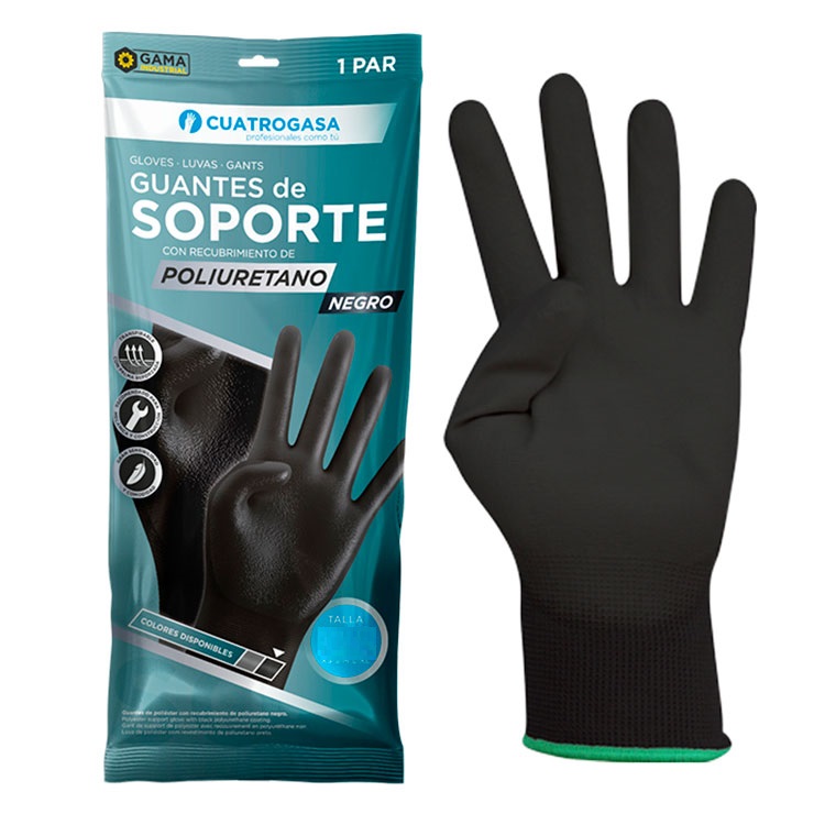 Luvas de suporte em nylon impregnadas de poliuletano, cinza. (100% Nylon) - Tamanho S I 7 (cópia)