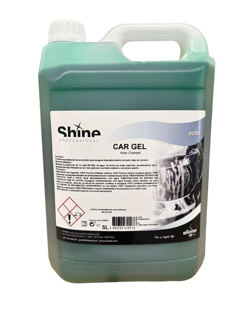 CAR GEL, 5 Litros: Shampoo lavagem manual de viaturas.