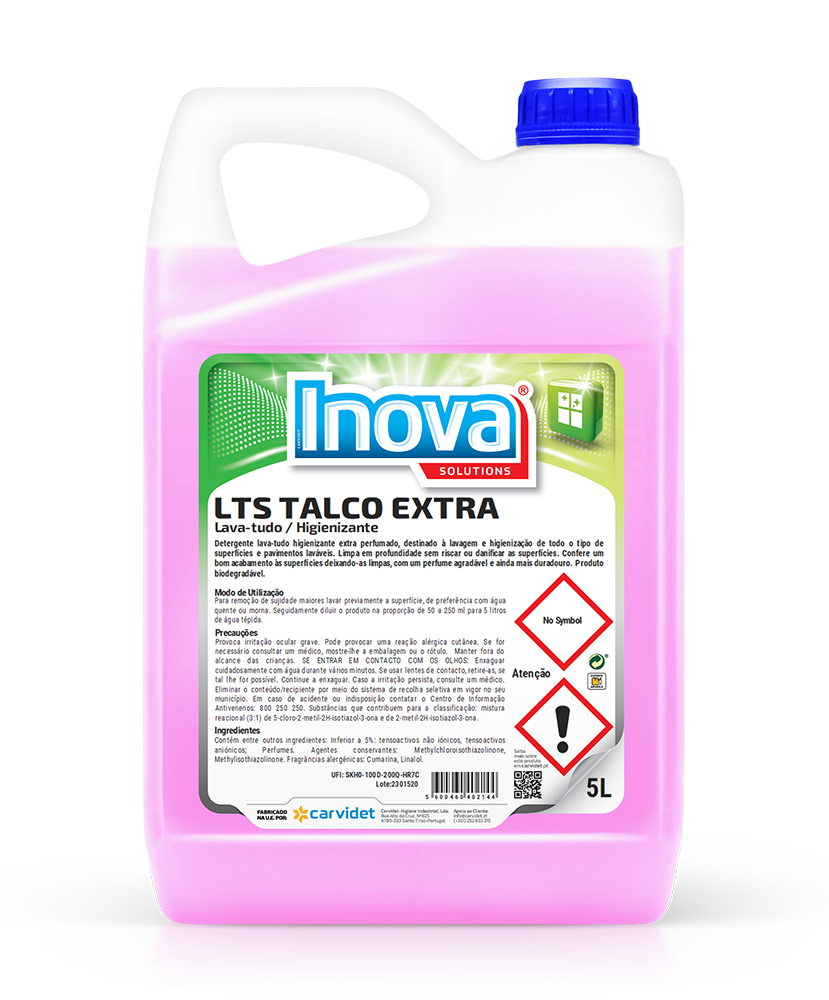 LTS TALCO EXTRA, 5 litros: Detergente lava tudo higienizante extra perfumado I INOVA
