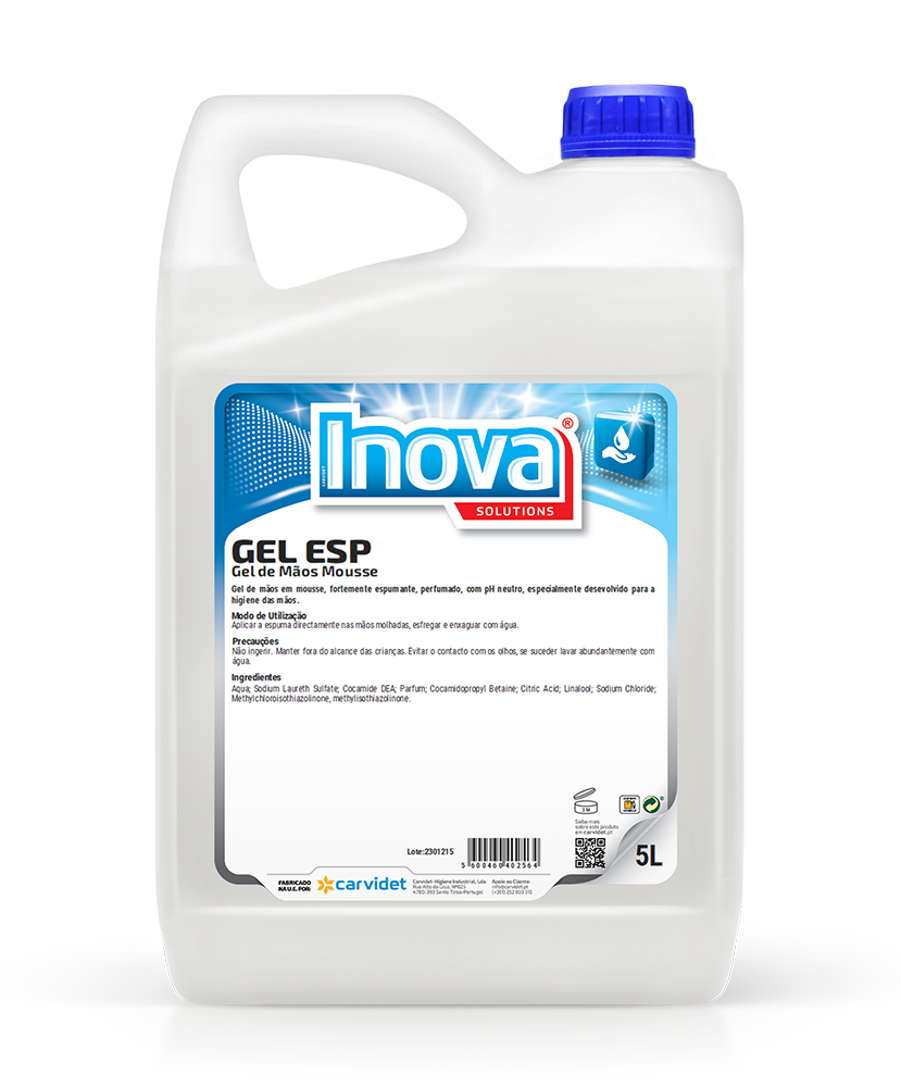 GEL ESP, 5 litros: Gel MOUSSE para lavagem de mãos - INOVA